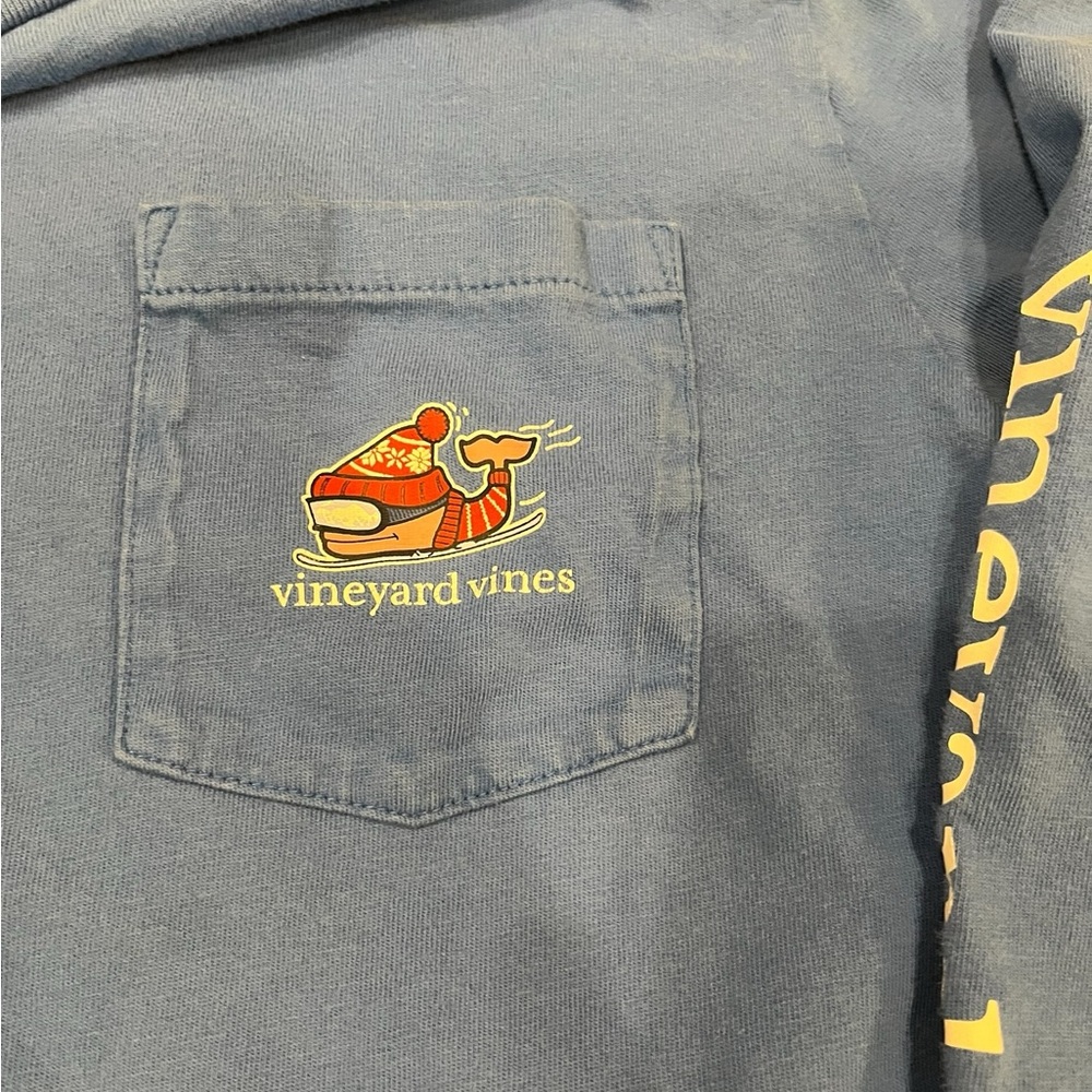 Vineyard Vines XL boys tshirt Ski‎ Snowboard Whale Blue - Picture 3 of 5